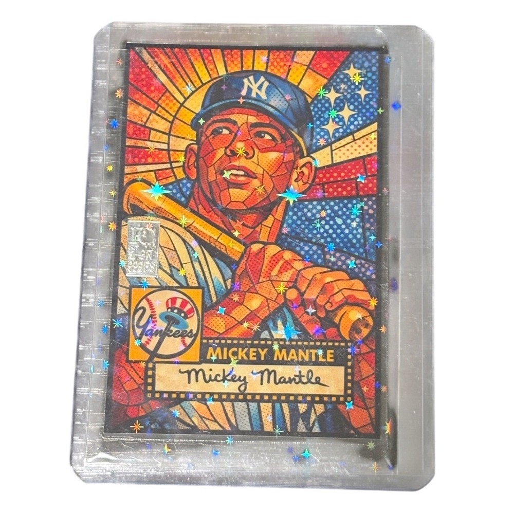 Certified .999 1 Grain Fine Silver Mickey Mantle Trading Card NY Yankees Fan Art